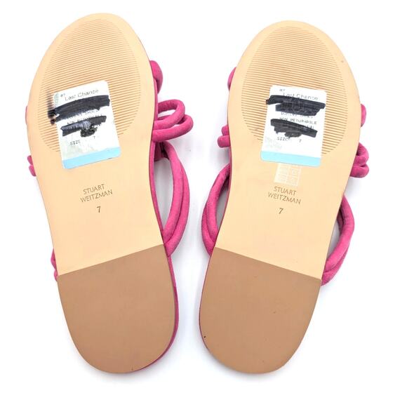 Stuart Weitzman Twist Knot Slip-On Flat Sandal Women's Peonia Size US7 EU38 - Picture 8 of 11